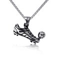 thumbnail image 1 of Estilo de hombre Metal Plata Motorista Balón de fútbol Collar de zapato Zapato Fútbol Tiro Deportes Colgante Joyería con caja Cadena Collar con colgante Cadena Regalo para hombres y niños, 1 of 3
