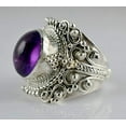 thumbnail image 3 of Navya Craft Amethyst Oval 925 Sterling Silver Handmade Women Statement Ring Purple Gemstone Ring Size 8.0, 3 of 4