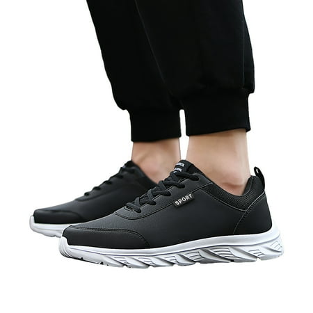 XDDST Shoes for Men Outdoor Men Mountaineering Casual Sport Shoes Lace Up Solid Color Running Breathable Soft Bottom Shoes