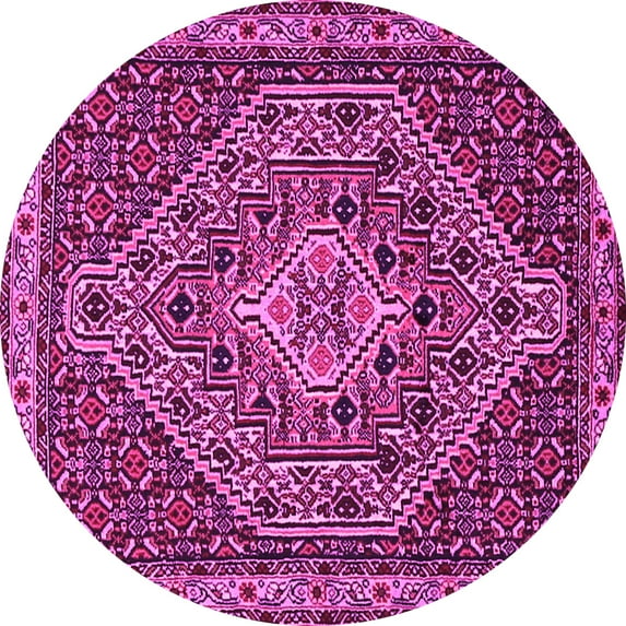Ahgly Company Indoor Round Persian Pink Traditional Area Rugs, 4' Round