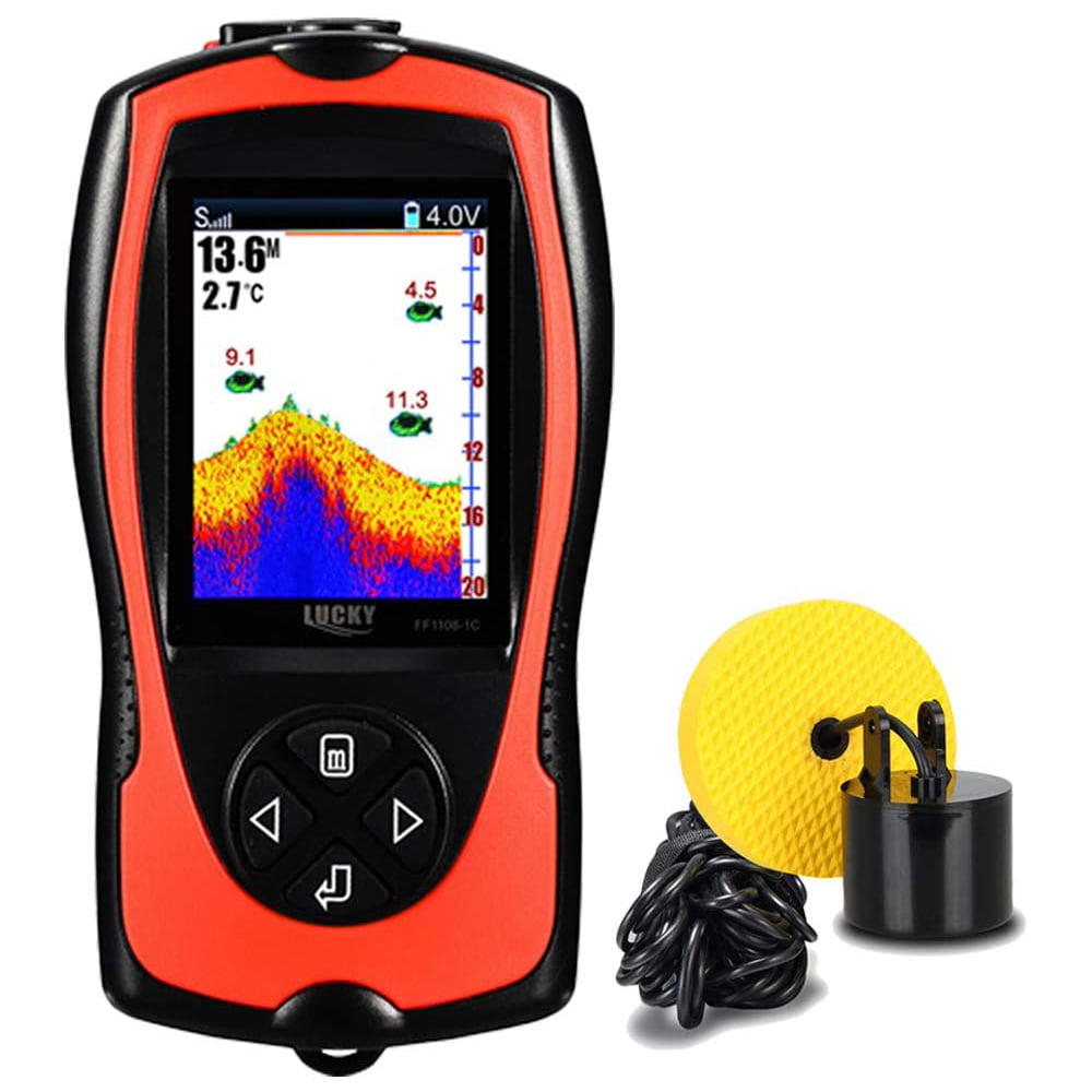 Depth Range with Fluorescent Backlight for Night Fishing 328ft LUCKY Fish Finder Sonar Sensor Wired Transducer 100m 