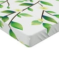 thumbnail image 2 of Ambesonne Animal Fitted Sheet, Flower and Dragonflies, Full Size, Green White, 2 of 3