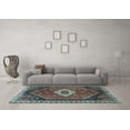 thumbnail image 3 of Ahgly Company Indoor Square Persian Light Blue Traditional Area Rugs, 3' Square, 3 of 4