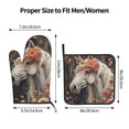 thumbnail image 3 of Bingfone Vintage Floral White Horse Print Oven Mitts Pot Holders Set 2 PCS for Kitchen for Cooking Grilling Baking BBQ Pot Holders Cook Essentials, 3 of 7