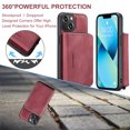 thumbnail image 4 of for iPhone 12 Pro Max Wallet Case, Minimalist Luxury PU Leather Magnetic Detachable Credit Card Holder, 2 in 1 Zipper ID Cash Slot, Magnetic Closure Kickstand Folio Flip Slim Cover,Red, 4 of 14