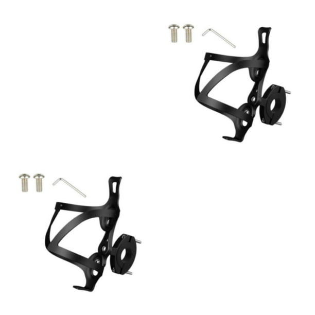 Advancent Portabotellas ligero y práctico de aleación para bicicleta, fácil de instalar, práctico portabotellas de agua ajustable Bilateral negro (base 2piezas