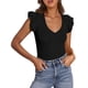 thumbnail image 1 of Remera PRETTYGARDEN Mujer Cuello en V Volados Sin Mangas Ajustada XXL, 1 of 9
