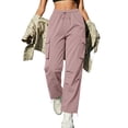 thumbnail image 4 of hotojiny Womens Hiking Pants Lightweight Quick Dry Travel Golf Cargo Pants Loose Fit Elastic Waist Drawstring Sweatpants with Pockets, 4 of 7