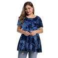 thumbnail image 6 of Womens Plus Size Short Sleeve Casual Summer Round Neck Shirts Tunics for Leggings, 6 of 6