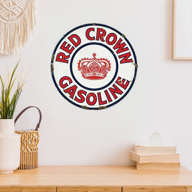 Cartel De Hojalata Retro De Metal Redondo De Gasolina, Arte De Pared, Hierro, Accesorios De Decoración Del Hogar Likrtyny Arte Deco
