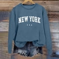 thumbnail image 4 of Arlun Oversized Los Angeles Sweatshirts for Women Trendy Plus Size Crewneck Letter Print Pullovers Loose Fit Comfortable Soft Basic Trendy Hoodless Tops Blue M, 4 of 4