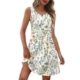 thumbnail image 7 of Staron Summer Dresses for Women Loose Casual Vintage Printed Sleeveless V Neck Lounge Sleepwear Nightgown Pajama Dress, XL, 7 of 7