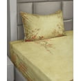thumbnail image 3 of Ambesonne Asian Themed Fitted & Top Sheet Set with Sham, Forest Branch Blooms, Vermilion and Mustard, 3 of 5