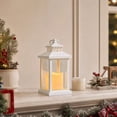 thumbnail image 5 of Christmas Lantern, LED Candle Lamp, Vintage Lantern Silhouette with Flameless Light for Mantels Tabletops Windows and Party Displays, Metal Frame and Plastic for Seasonal Home Use, 5 of 7