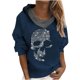 thumbnail image 2 of Puntoco moda mujer o-cuello manga larga camiseta impresión con capucha bolsillo blusa tops Puntoco Puntoco-3627, 2 of 7