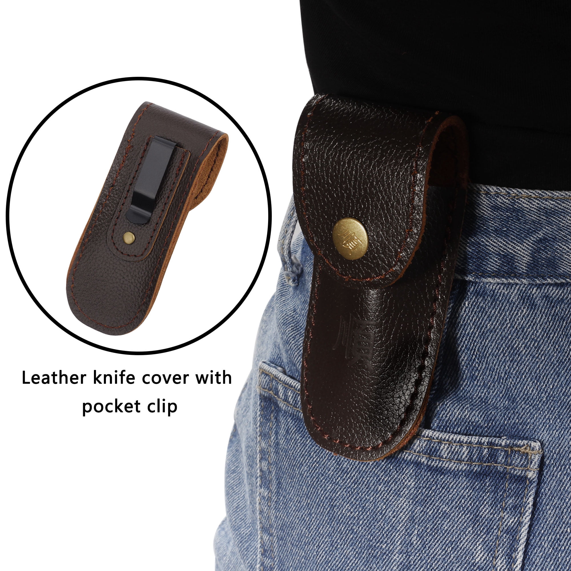 YOUSUNLONG Folding Knife Pocket Knife Overall 175mm - Japanese Damascus Steel Natural Antelope Horn Handle