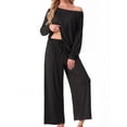 thumbnail image 2 of MINTREUS Women's Pajama Set Long Sleeve Sleepwear Set Soft Two Piece Matching Set with Pockets, 2 of 6