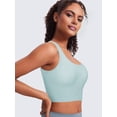 thumbnail image 5 of Firvespy Women Low Impact Sport Bra Workout Crop Tank Tops Square Neck Yoga Camisole with Built in Pads Blue Small, 5 of 5