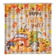 thumbnail image 1 of Cortina de ducha de otoño, cortina de ducha de calabazas para baño, feliz otoño, cosecha y hojas de arce, cortina de baño impermeable con ganchos para el hogar, 1 of 6