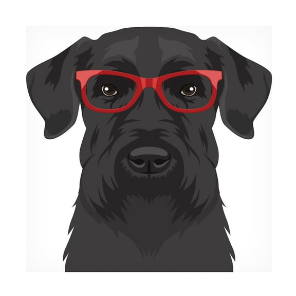 Furbaby Affiliates 'Giant Schnauzer Wearing Hipster Glasses' Canvas Art