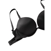 Deyllo Women's Plunge Super Padded Push Up Underwire T Shirt Bra, Black 38DD