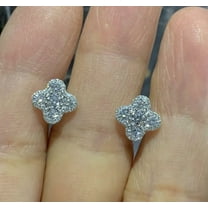 2CT Round Cut Lab Created Diamond Women's Stud Earrings 14K White Gold Plated