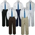 thumbnail image 1 of 3pc Boy Suit Set Blue Teal Necktie Baby Toddler Kid Formal Shirt Pants S-7, 1 of 2