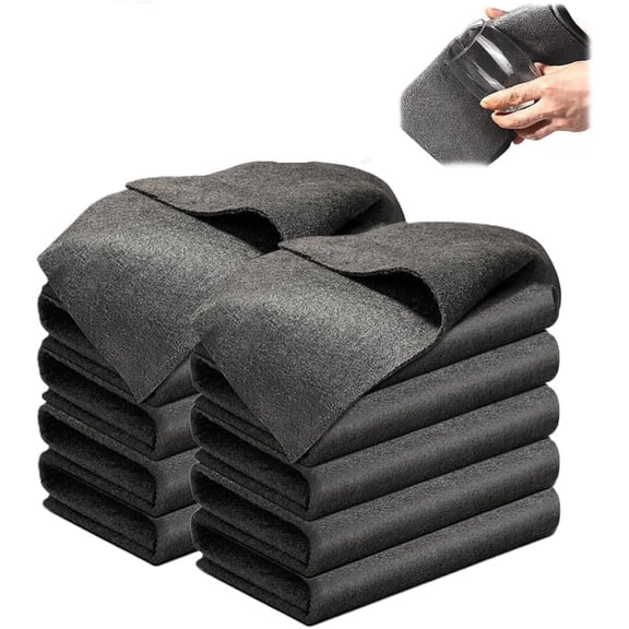 Thickened Magic Cleaning Cloth, 2025 Upgrade Reusable Microfiber Cleaning Cloth Set, Quick Cleaning & Streak-Free, Microfiber Cleaning Rag for Glass, Cars, Kitchen, Bathroom (10PCS, 12 * 16in)
