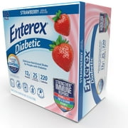 Enterex Diabetic Nutritional Meal Replacement Shake,For People with Diabetes,Strawberry , 8 fl oz, 16 Pack