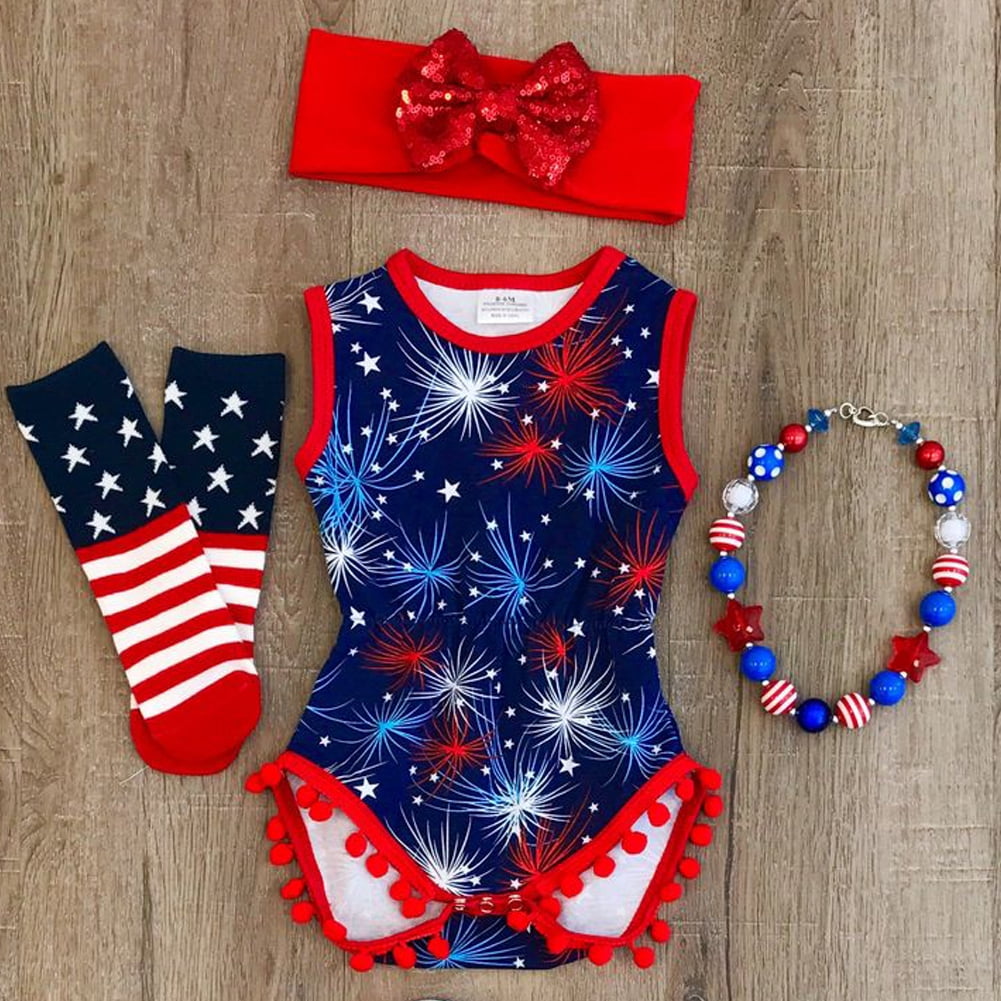 4th of july romper baby boy