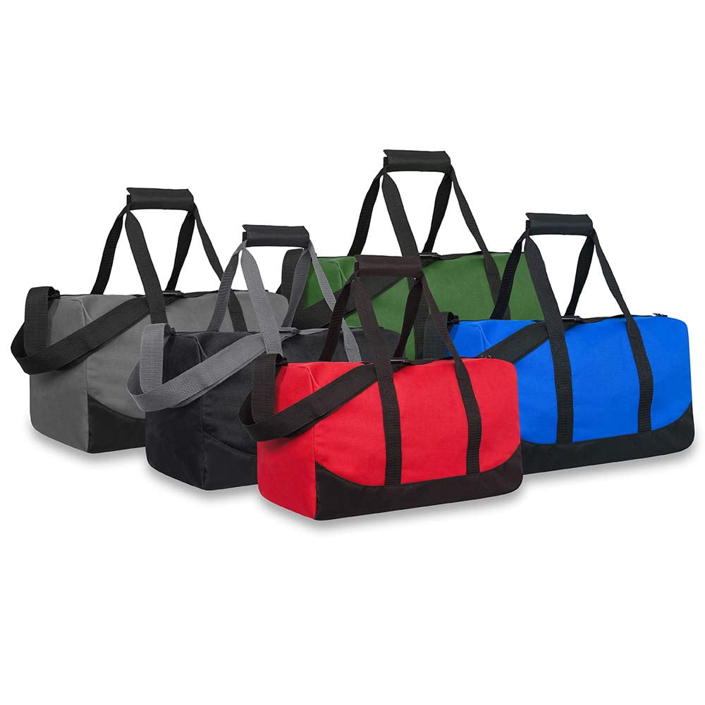 24 Pack 30 Liter Capacity Unisex Duffel Bags with Handle and Luggage Shoulder Strap for Gym, Travel and Commuting in Assorted Colors