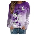 thumbnail image 2 of Puntoco moda mujer estampado manga larga cómoda transpirable cuello redondo camisa tops Puntoco Puntoco-1415, 2 of 9