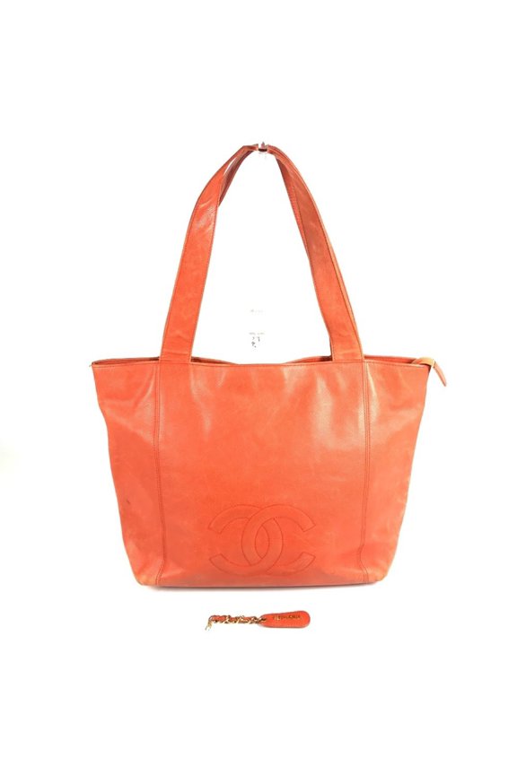 Pre-Owned CHANEL Vintage CC Coco Mark Logo Bag, Shoulder Tote Caviar Leather, Men's & Women's,...