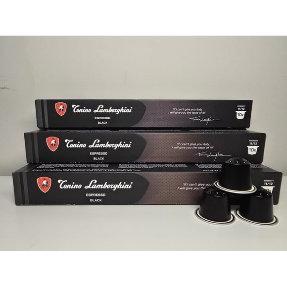 Tonino Lamborghini Nespresso Machine Capsule - Black blend coffee Pods - Pack of 3 ( 30 pods)