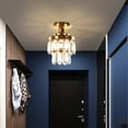 thumbnail image 1 of COFEST Lampe de Plafond Moderne en Cristal avec Installation Semi-Résistante, Base en Fer et Finition Dorée - Convient aux Allées, Couloirs et Entrées Or, 1 of 7