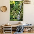 thumbnail image 2 of Garden Tapestry, Pond in Asian Style Garden Arboretum Trees Bush Foliage Rocks Waterscape Picture, Wall Hanging for Bedroom Living Room Dorm Decor, 60W X 80L Inches, Green White, by Ambesonne, 2 of 5