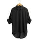 thumbnail image 1 of Camisa de la primavera de las mujeres de la blusa de la gasa de la manga larga Da vuelta-abajo al co Abanopi Negro S, 1 of 7