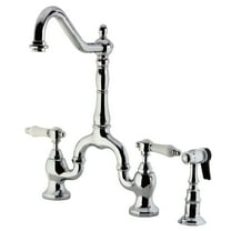 Kingston Brass KS7751BPLBS Bel-Air Two-Handle 3-Hole Deck Mount Bridge Kitchen Faucet with Brass Side Sprayer in Polished Chrome