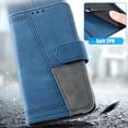 thumbnail image 3 of Splicing Wallet Case for Samsung Galaxy S21, Wrist Strap Card Slots PU Leather Wallet Protection Case Magnetic Closure Stand Flip Case Cover for Samsung Galaxy S21, Blue, 3 of 6