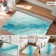 thumbnail image 6 of Rectangle Area Rug 2x3ft,Gradient Teal Marble Geometric Washable Carpet Non-Slip Runner Accent Rugs Indoor Floor Mat for Bedroom Living Room Decor,Abstract Waves Fluid Art, 6 of 9