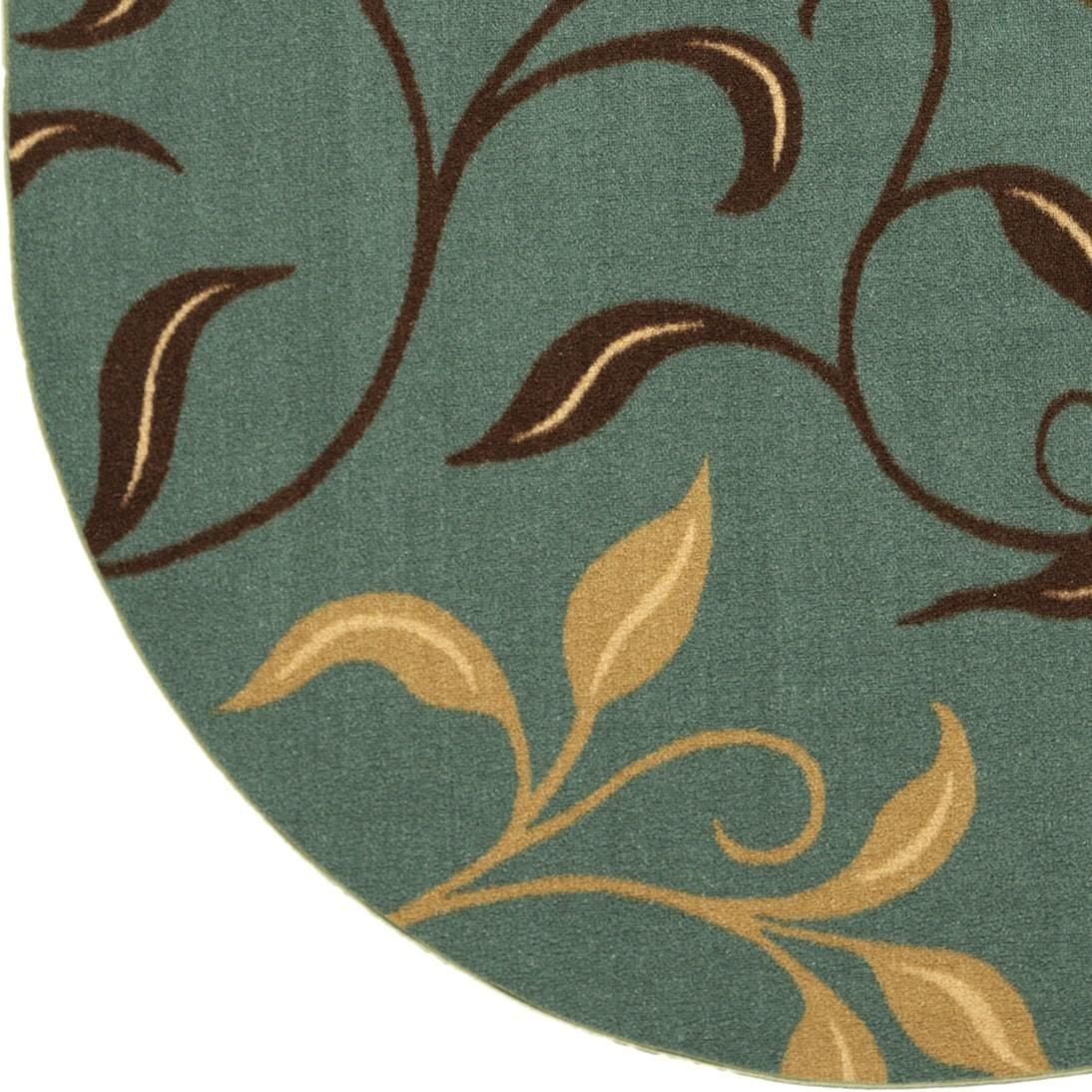 Tapis de couloir contemporain à motif feuilles et sous-couche en caoutchouc la collection Ottohome