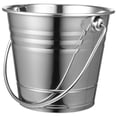 thumbnail image 4 of BRIGHTFUFU 1Pcs Stainless Ice Bucket Stainless Steel Portable Cooling Round Silver 12.0*5.3*4.3in, 4 of 8