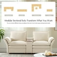 thumbnail image 2 of 3 pieces Modern Sectional Sofa with Storage Console, Double Cushions, Adjustable Armrests & Built-in USB/Wireless Charging, Modern Living Room Furniture Beige, 2 of 9