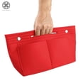 thumbnail image 4 of Luxtrada Felt Purse Handbag Organizer Insert Multi pocket Storage Tote Shaper Liner Bag (Red), 4 of 8