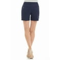 thumbnail image 3 of Rekkuna Women's Stretchy Comfort Mid-Rise Pull-On 5" Casual to Dressy Short with Pockets (8, Navy), 3 of 5