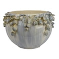 thumbnail image 3 of Decorative Bowl Planter, White Ceramic with Floral Garland Rim, 12 Inch, 3 of 5