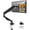 Black-35" Single Monitor Mount, variant on RTVR Dual Monitor Desk Mount Stand Fits Screens up to 34", 360° Heavy Duty Adjustable Arm Desk Mount with Tilt Swivel Rotation, Holds up to 22lbs