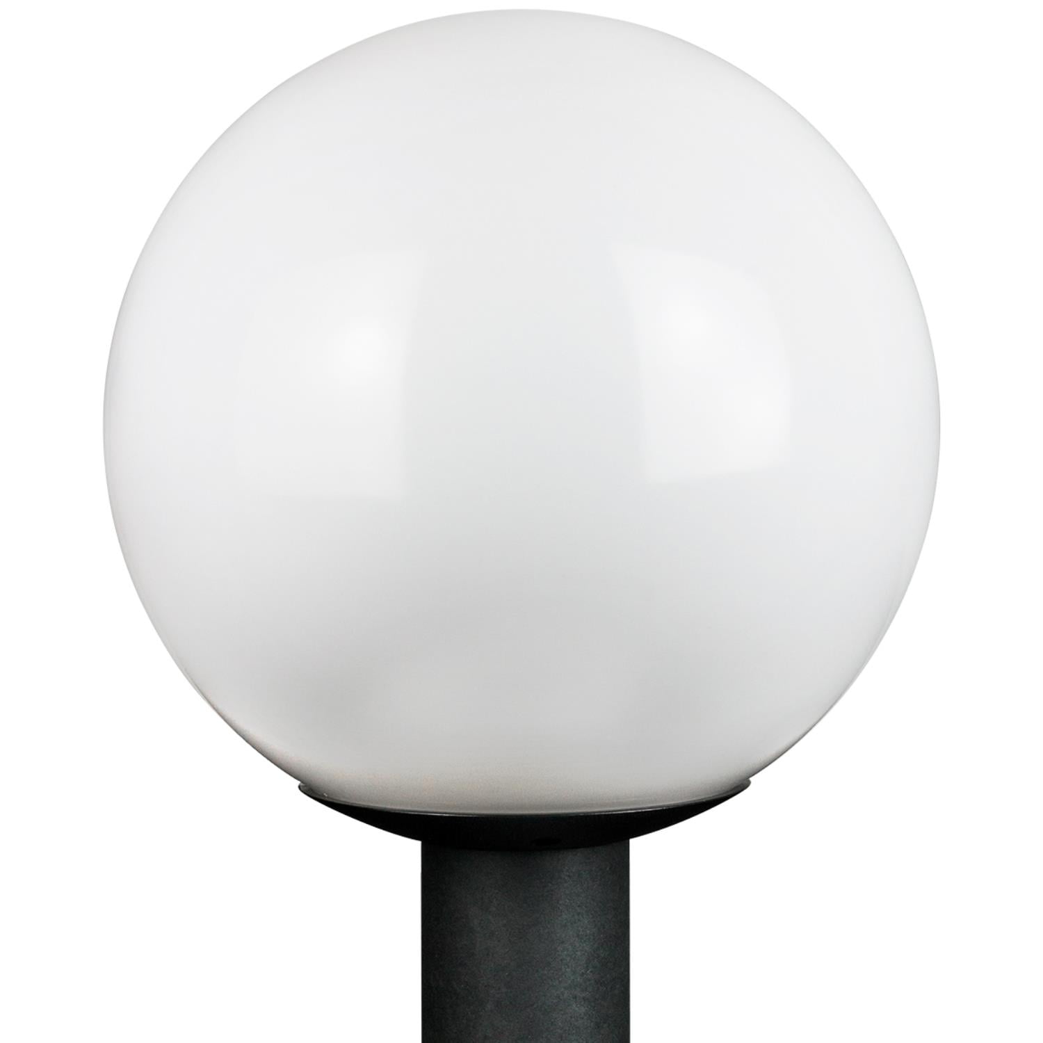 12" outdoor neckless globe polycarbonate post fixture,3" post mount