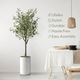 thumbnail image 3 of Artificial Tree in White Marble Effect Planter, Fake Olive Silk Tree for Indoor and Outdoor Home Decoration - 60" Overall Tall (Plant Pot Plus Tree), 3 of 5