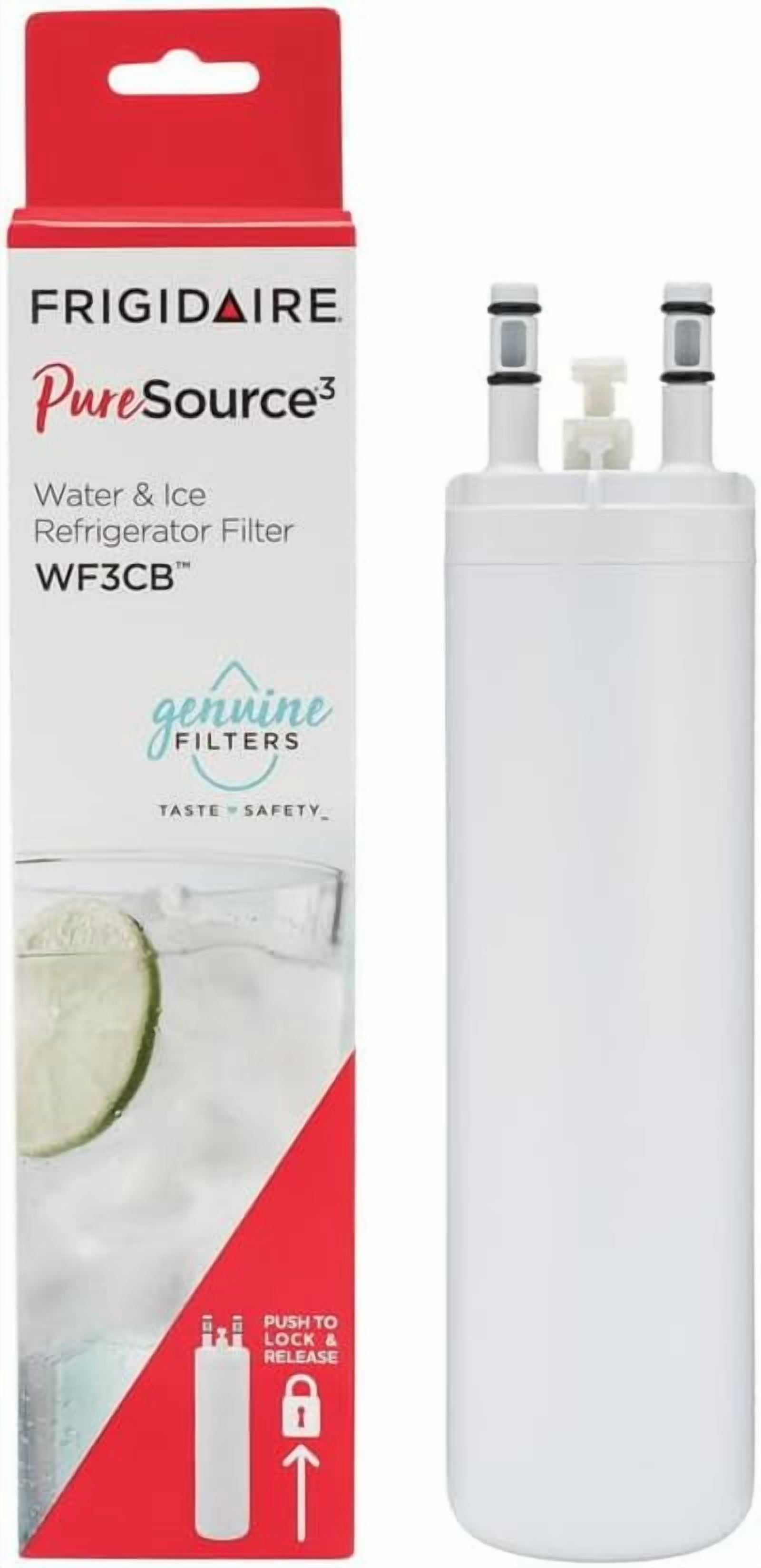 2-Pack WF3CB PureSource 3 Refrigerator Water Filter Replacement for Frigidaire, OEM Compatible Fridge Water Filter, NSF Certified, White